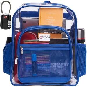 NEW SHYLERO women's clear backpack in blue